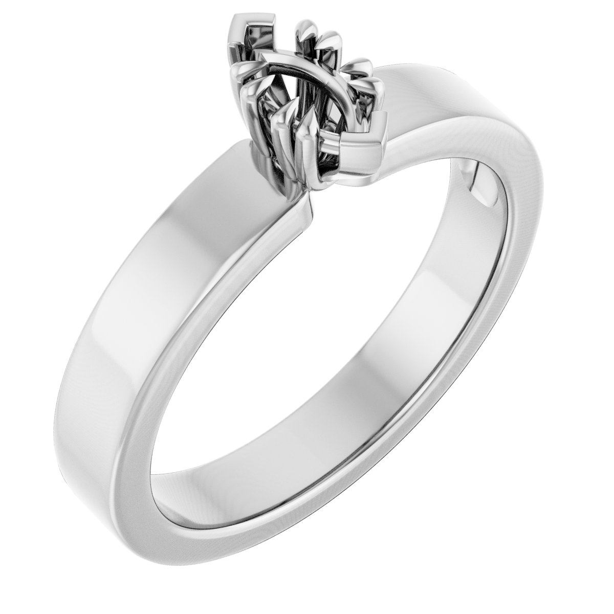 Double Claw-Prong Solitaire Engagement Ring