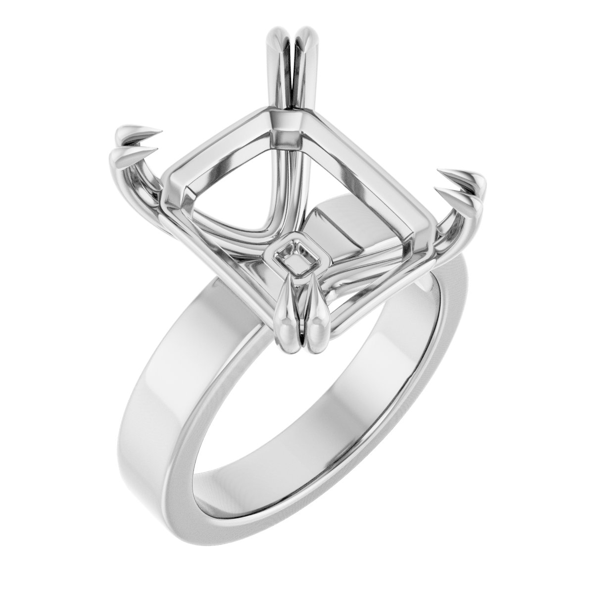 Double Claw-Prong Solitaire Engagement Ring