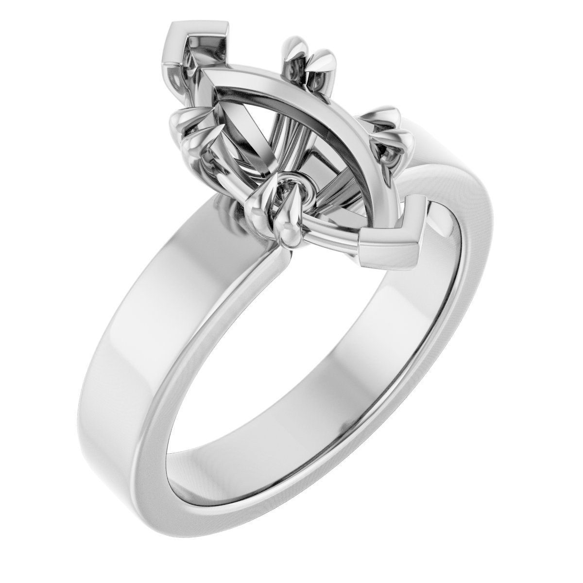 Double Claw-Prong Solitaire Engagement Ring