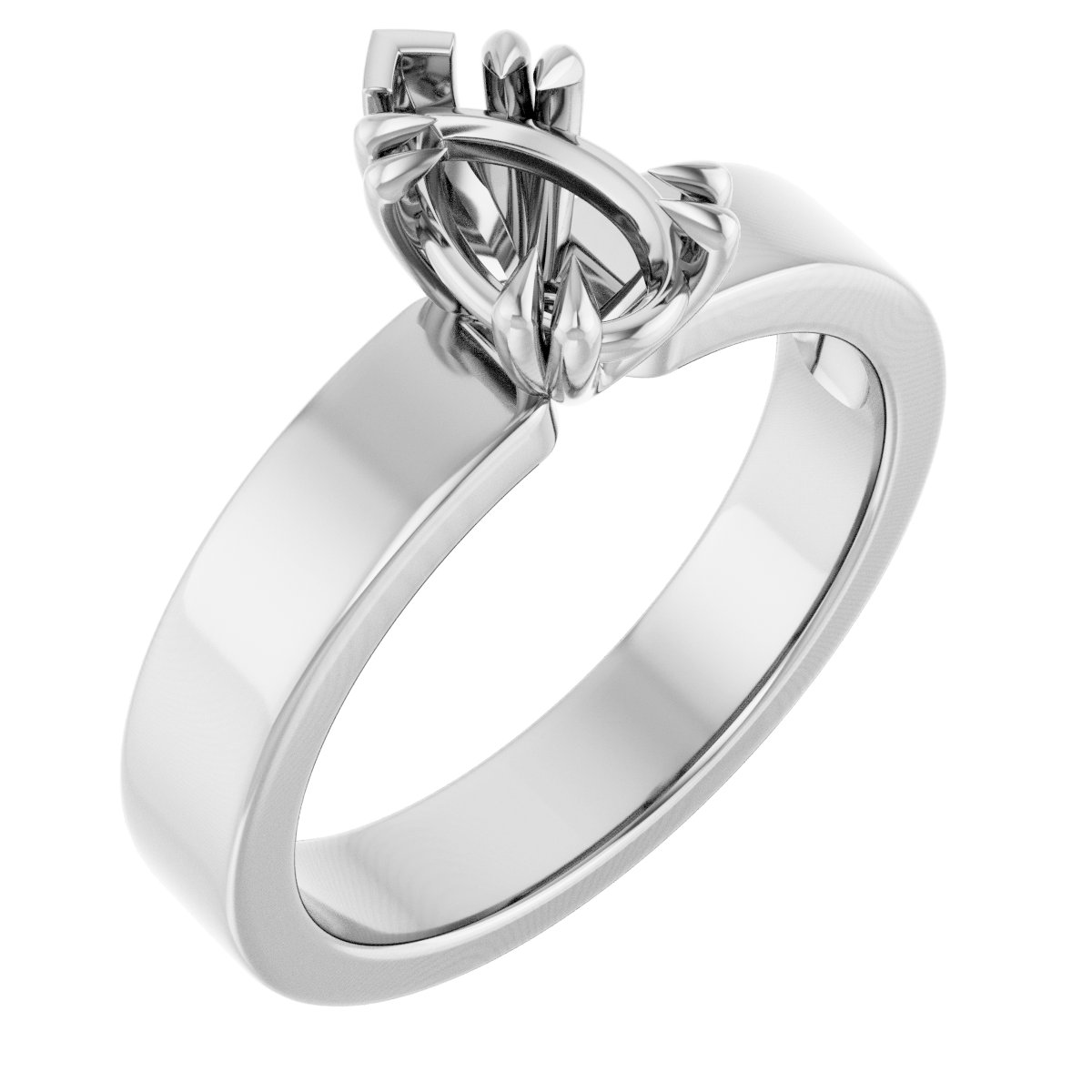 Double Claw-Prong Solitaire Engagement Ring