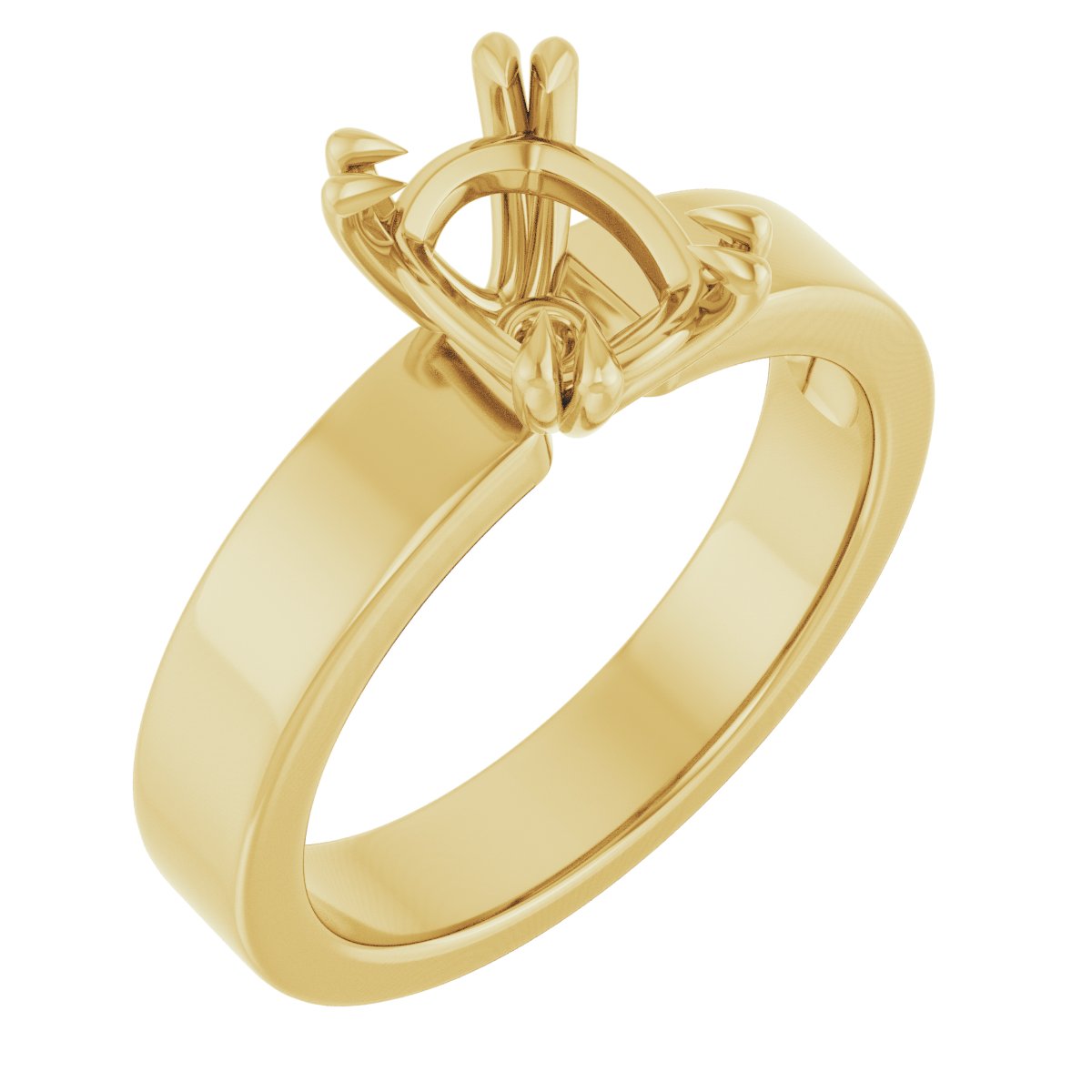 Double Claw-Prong Solitaire Engagement Ring