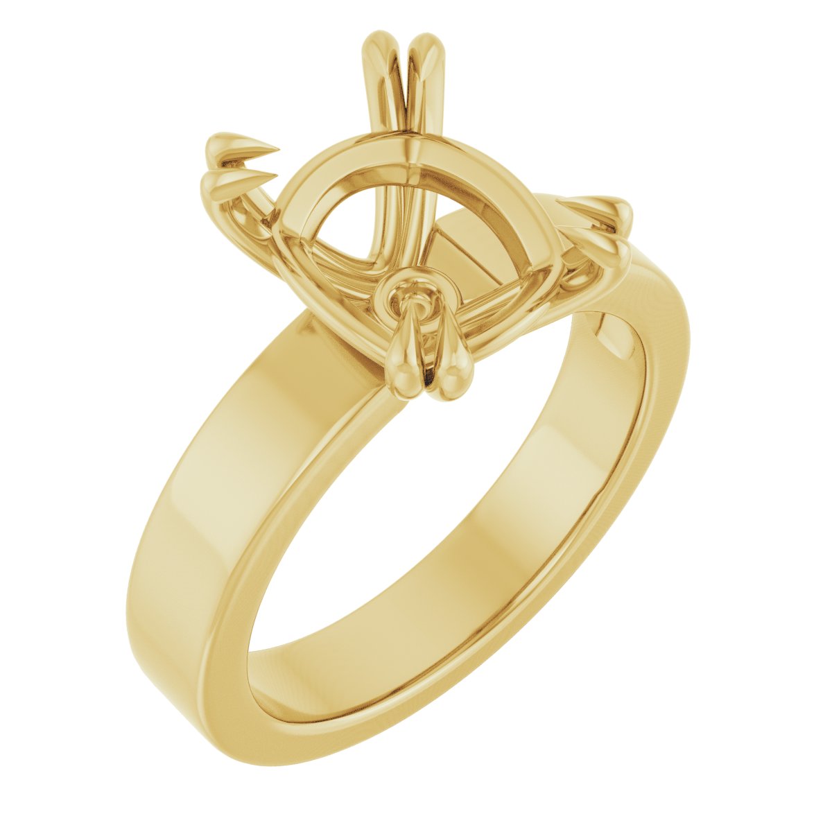 Double Claw-Prong Solitaire Engagement Ring