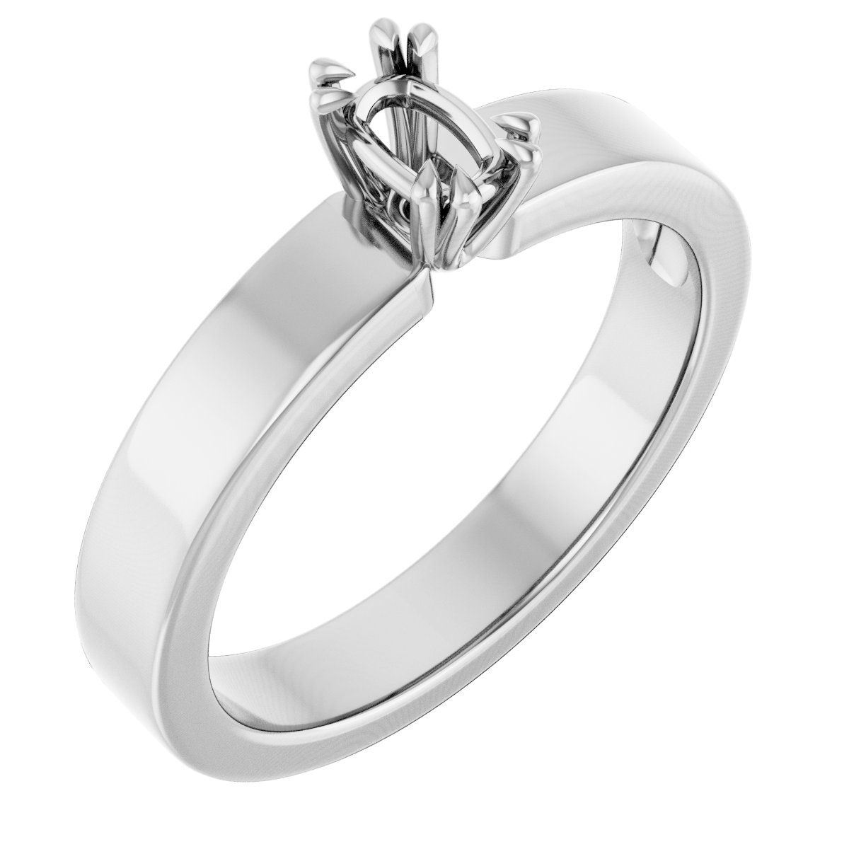 Double Claw-Prong Solitaire Engagement Ring