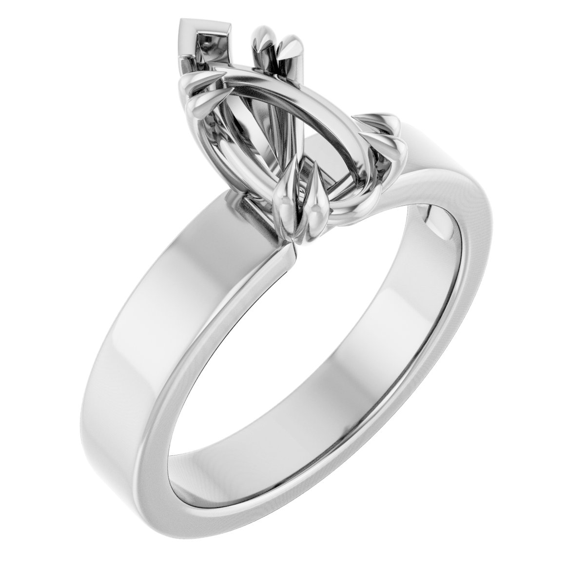Double Claw-Prong Solitaire Engagement Ring