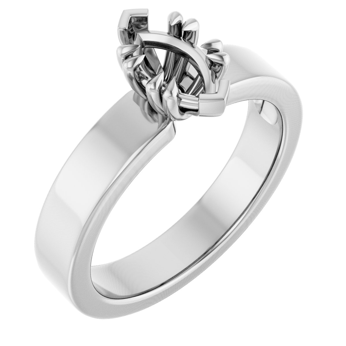 Double Claw-Prong Solitaire Engagement Ring