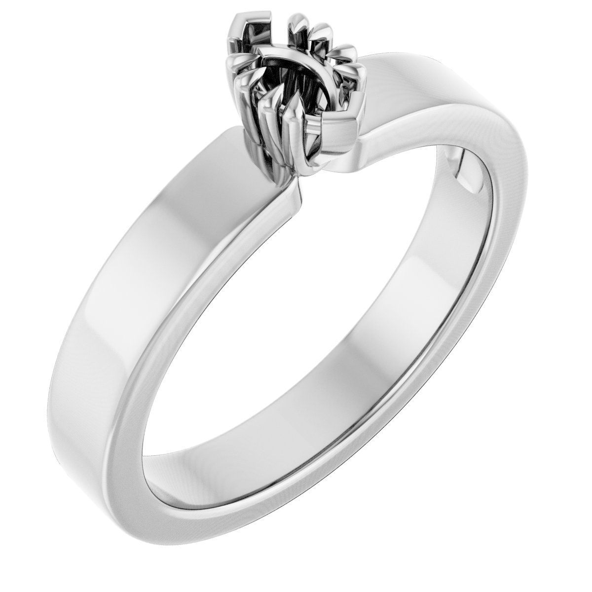 Double Claw-Prong Solitaire Engagement Ring