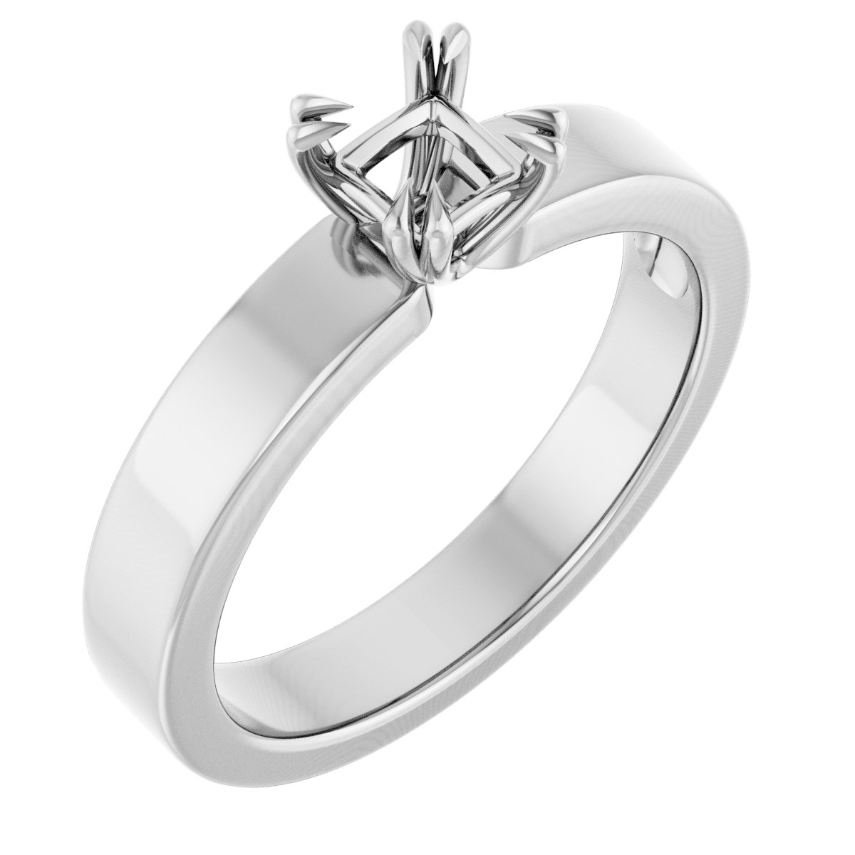 Double Claw-Prong Solitaire Engagement Ring