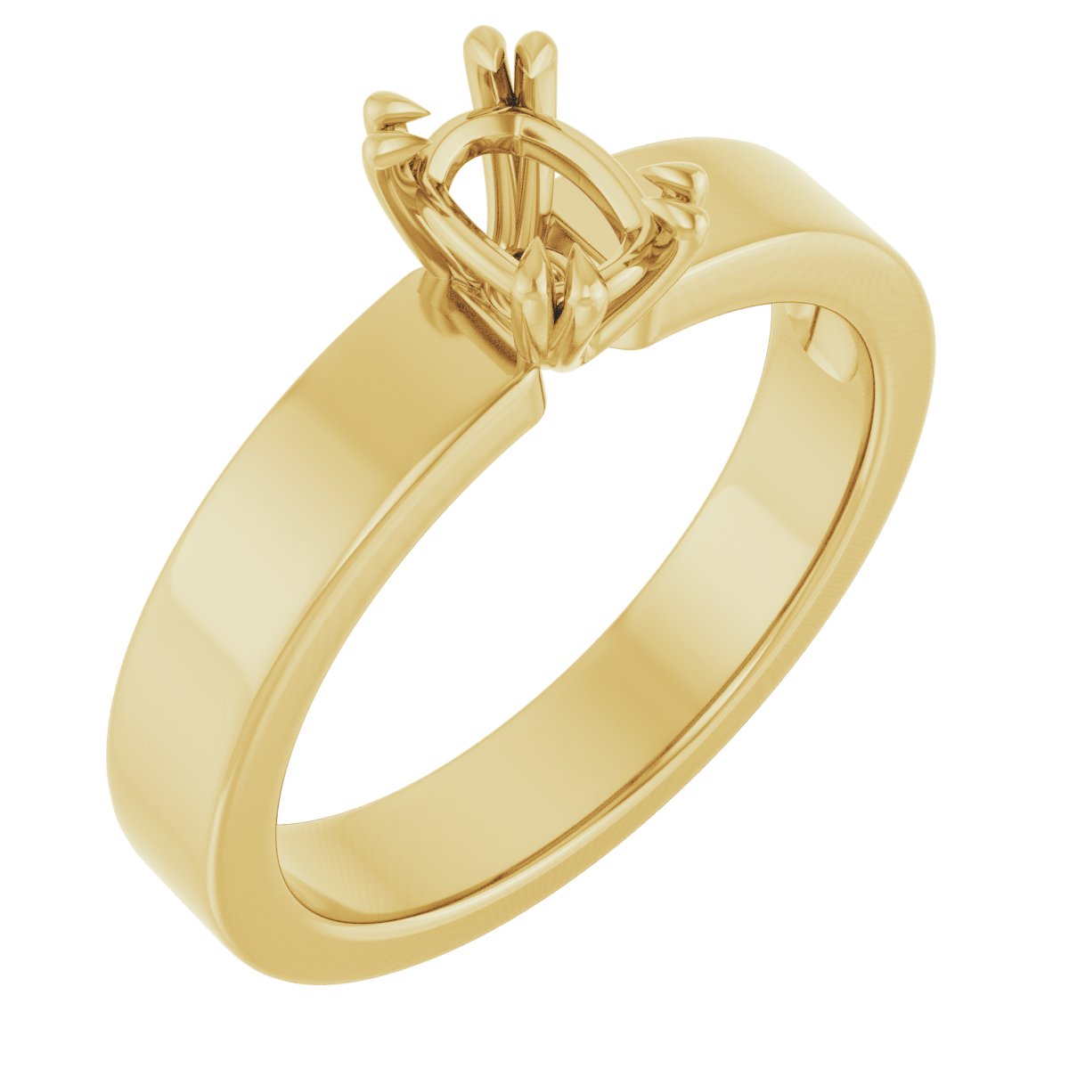 Double Claw-Prong Solitaire Engagement Ring