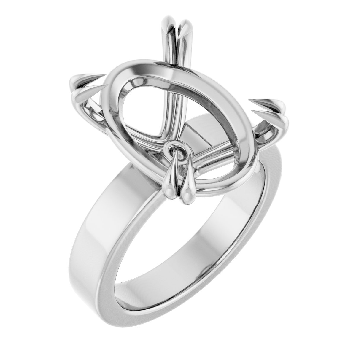 Double Claw-Prong Solitaire Engagement Ring