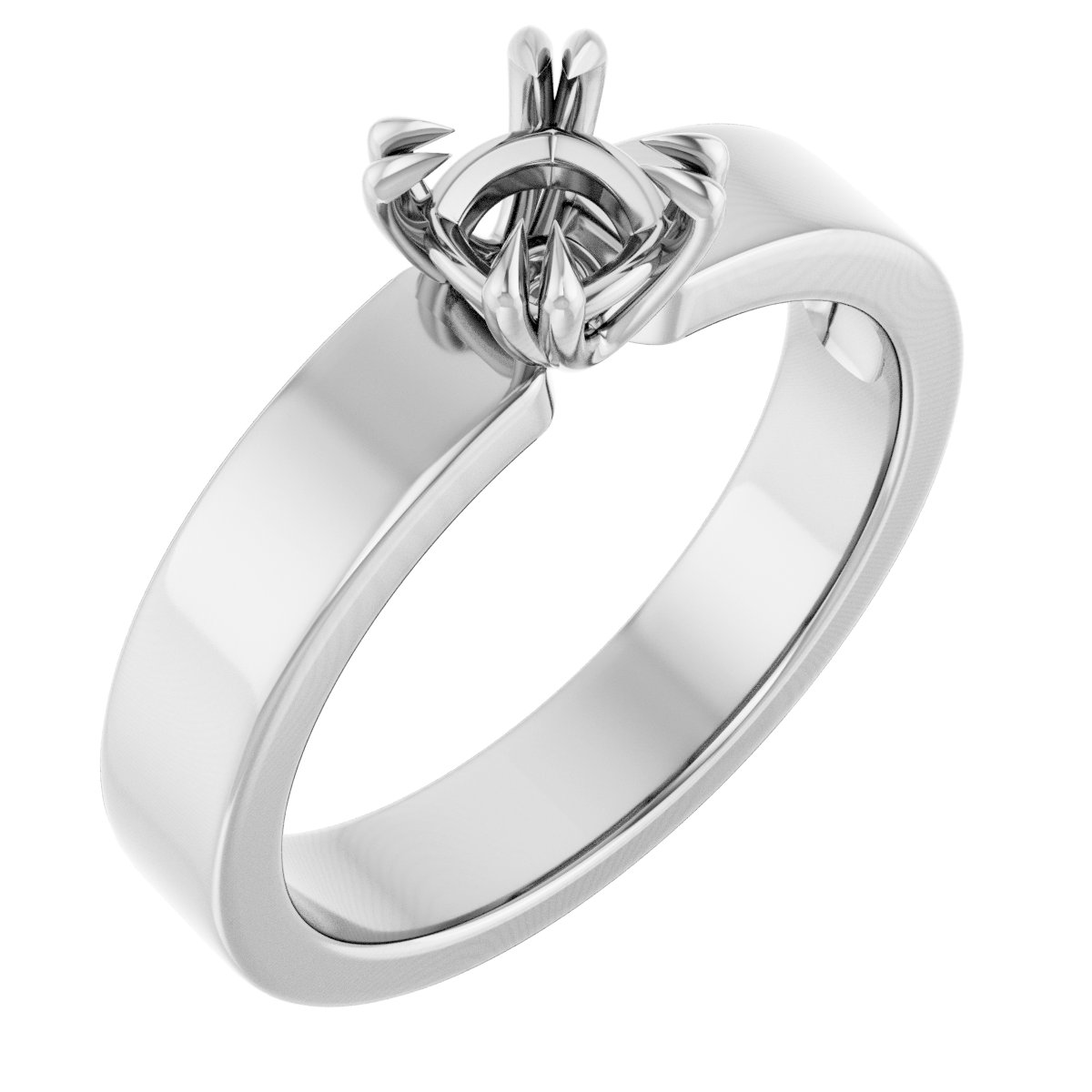 Double Claw-Prong Solitaire Engagement Ring