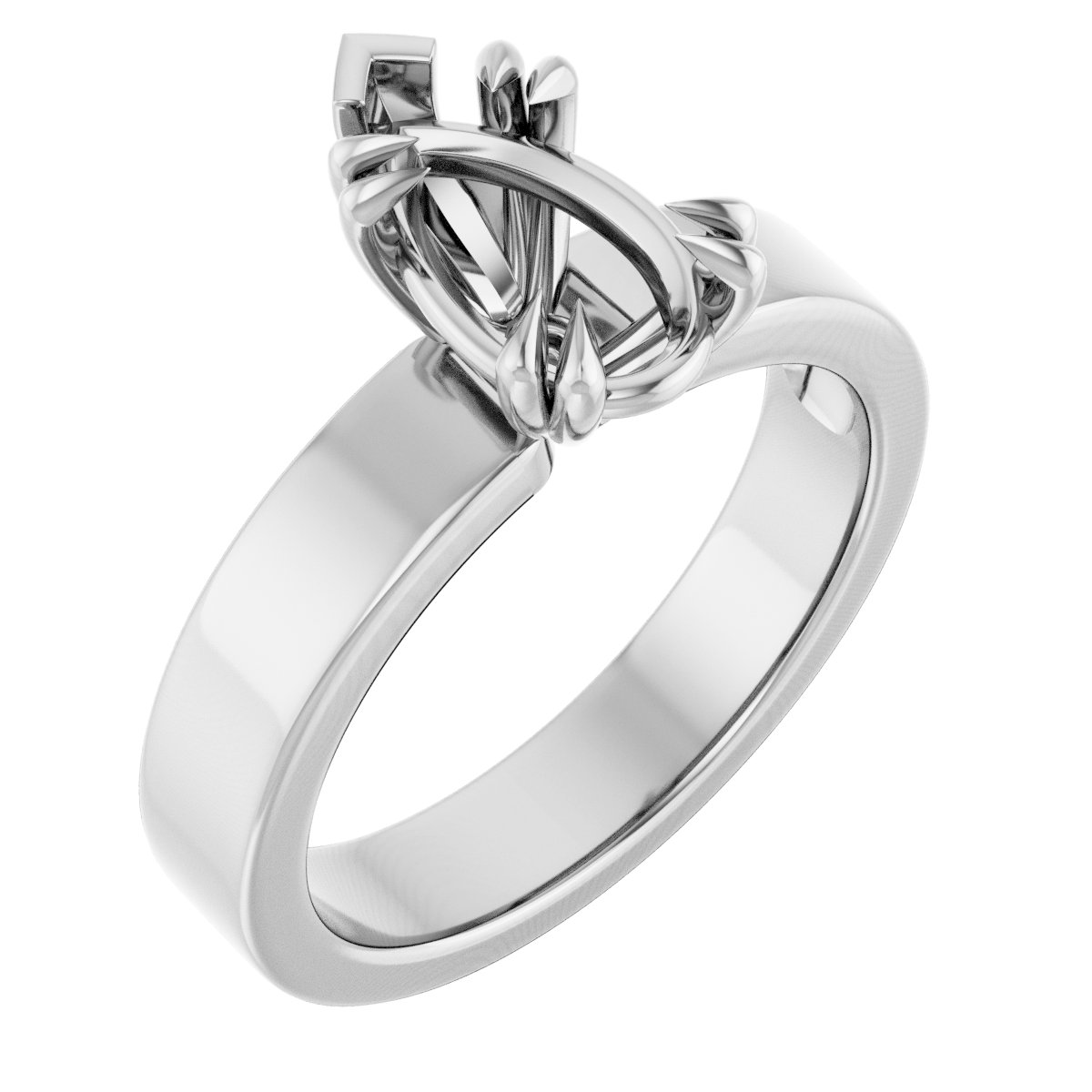 Double Claw-Prong Solitaire Engagement Ring