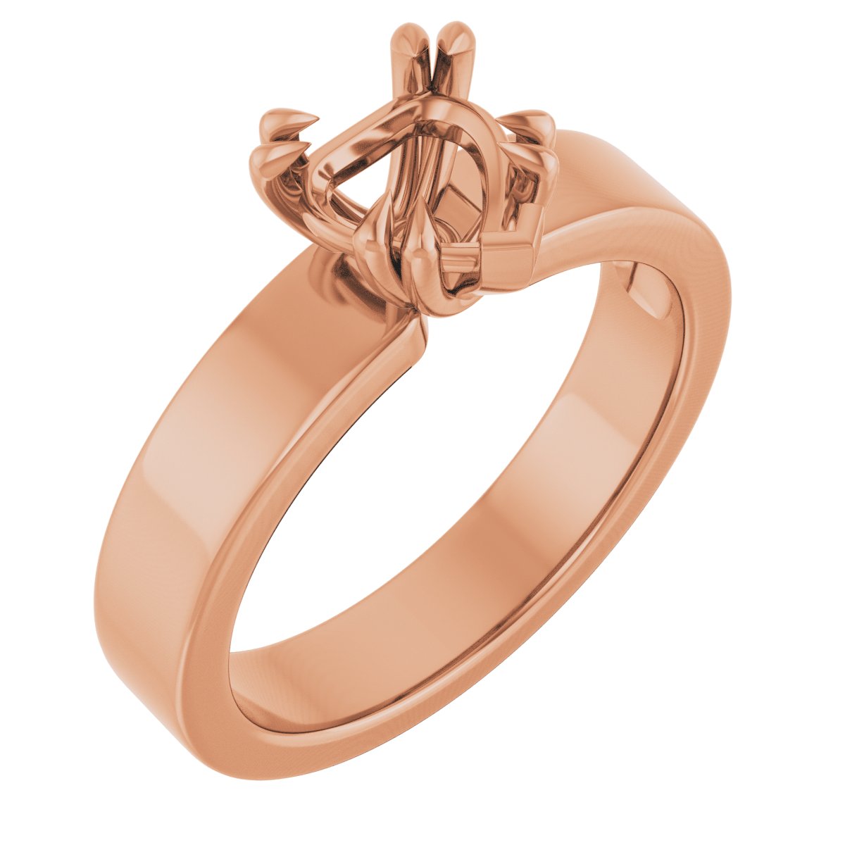Double Claw-Prong Solitaire Engagement Ring