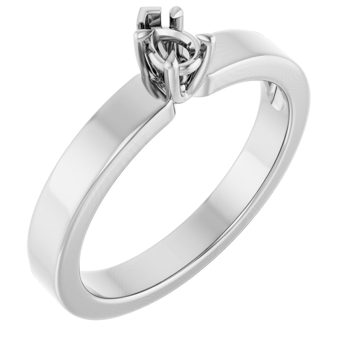 Double Claw-Prong Solitaire Engagement Ring