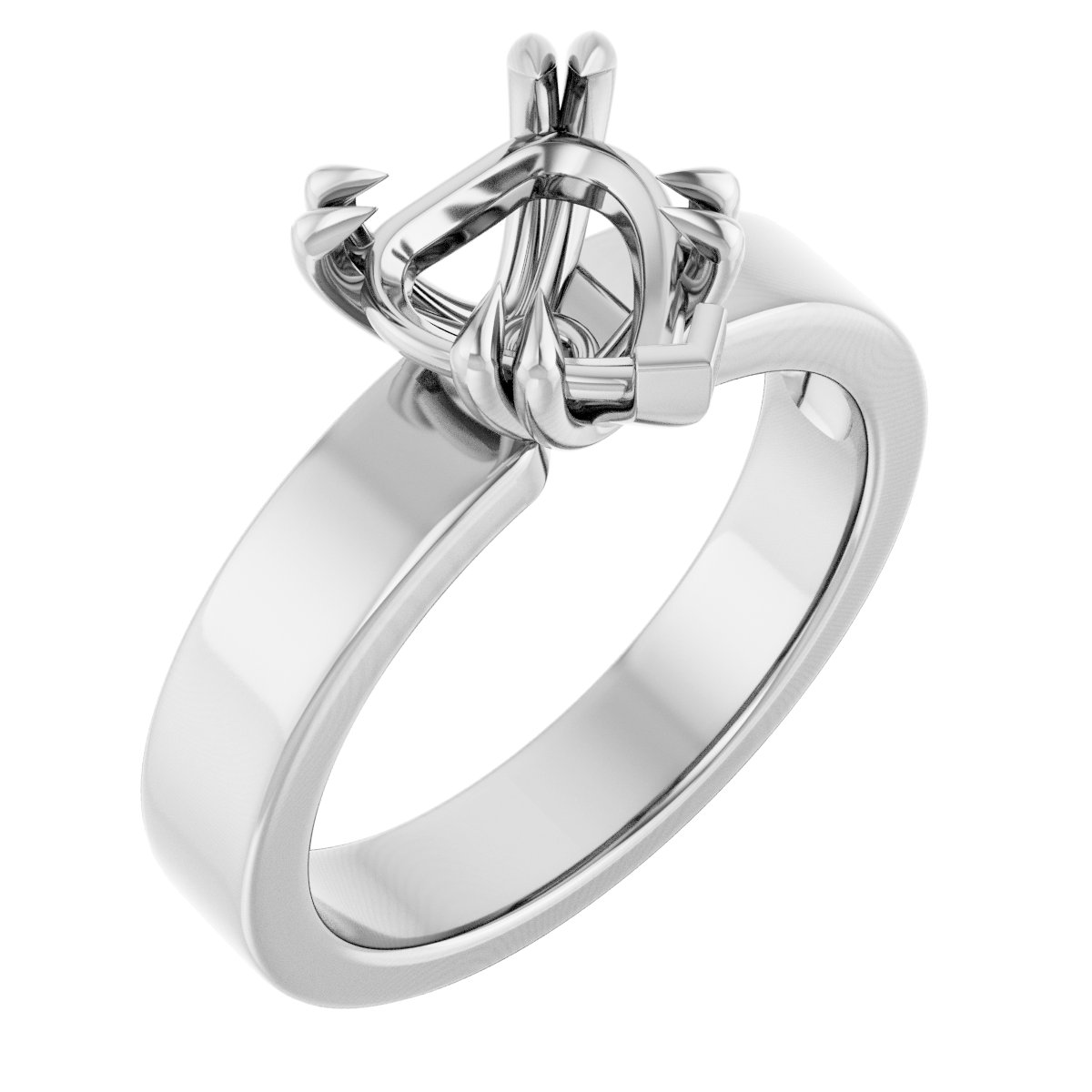 Double Claw-Prong Solitaire Engagement Ring