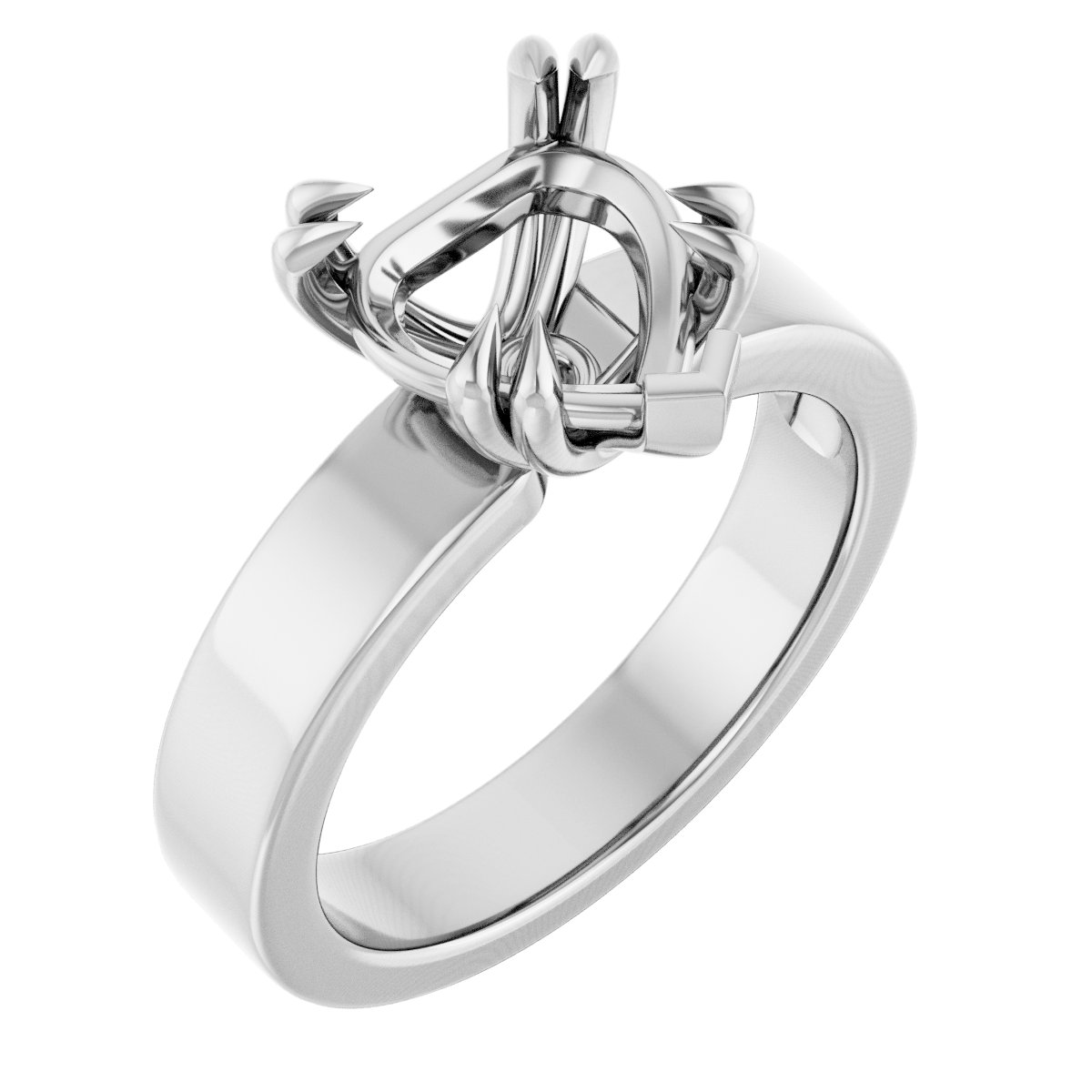 Double Claw-Prong Solitaire Engagement Ring
