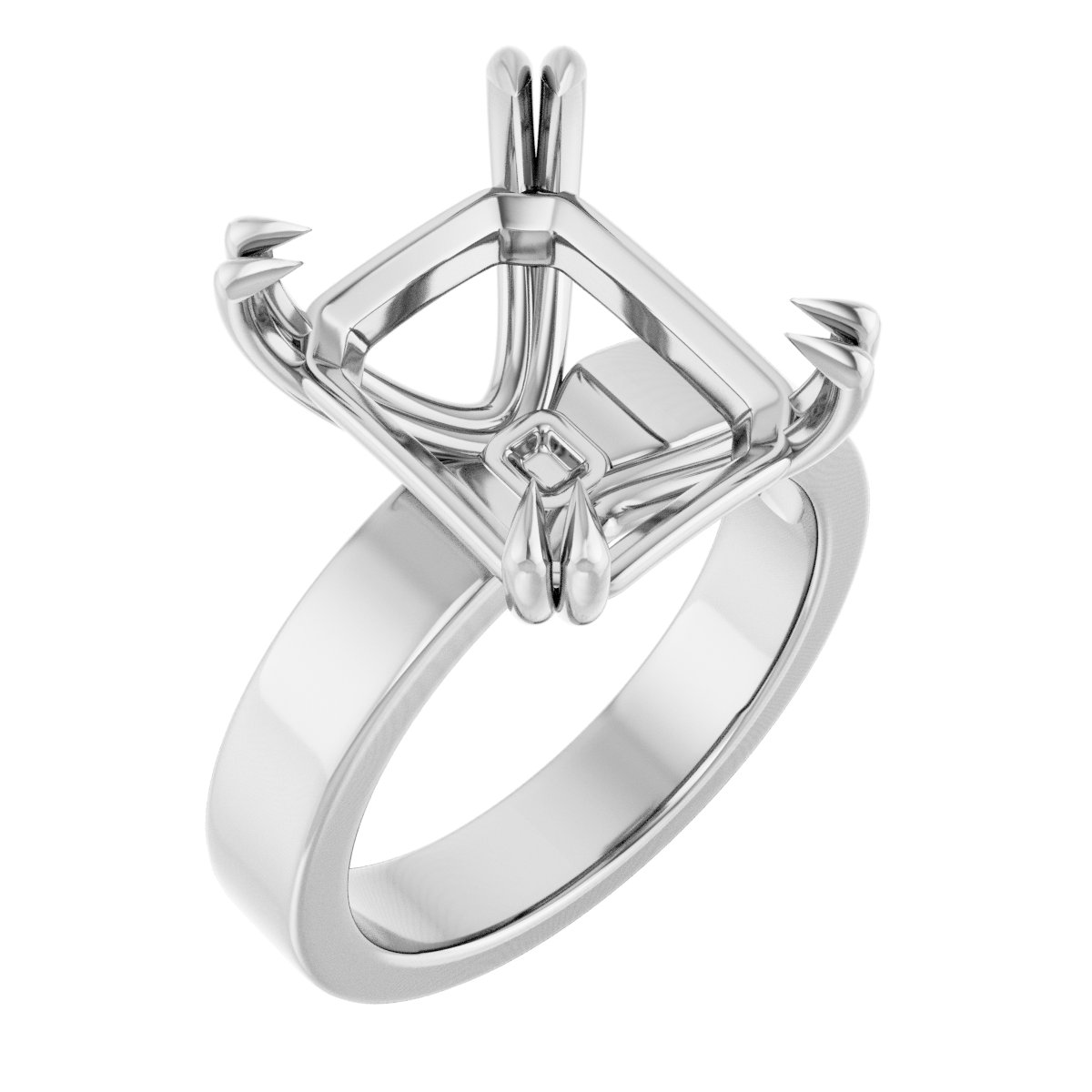 Double Claw-Prong Solitaire Engagement Ring