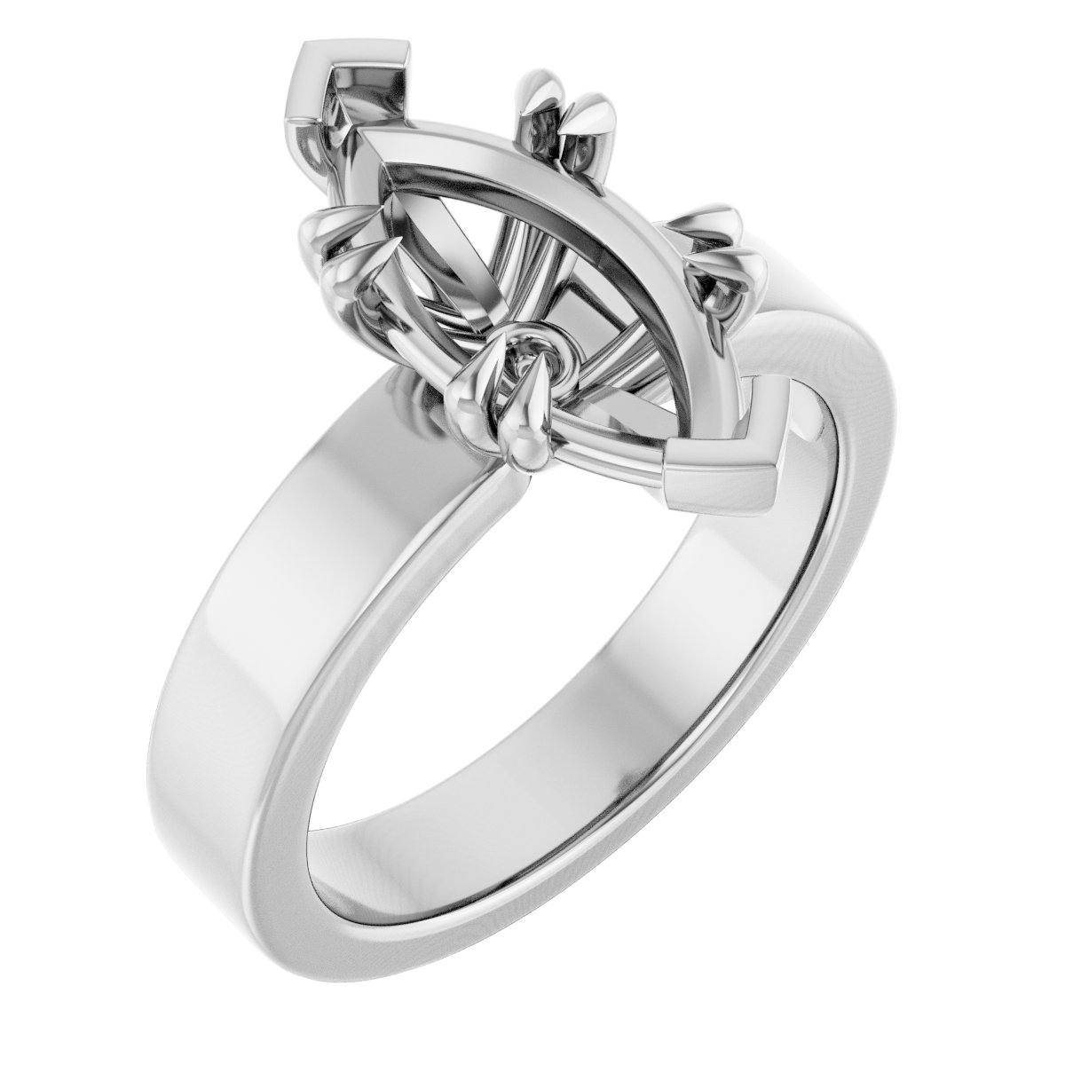 Double Claw-Prong Solitaire Engagement Ring