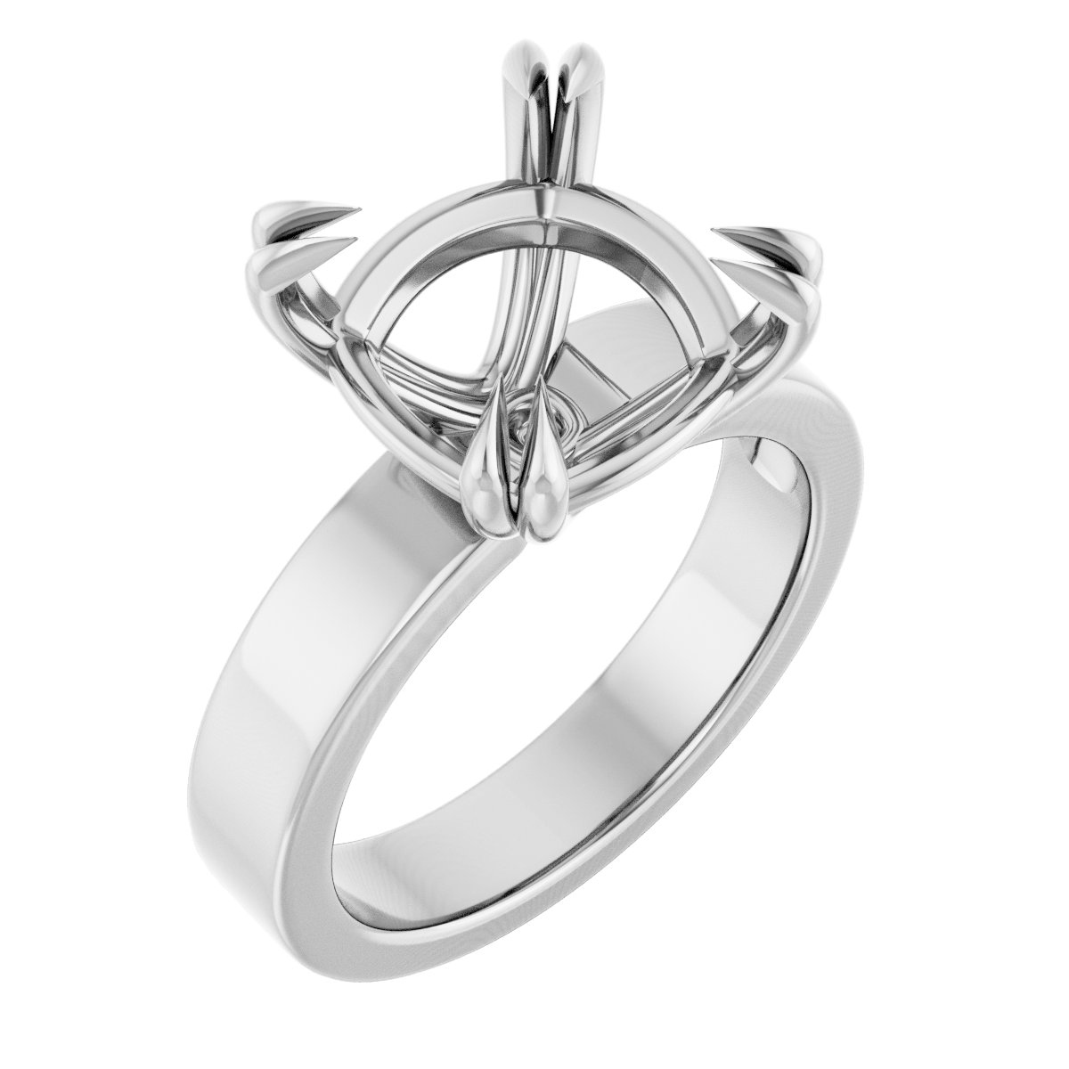 Double Claw-Prong Solitaire Engagement Ring