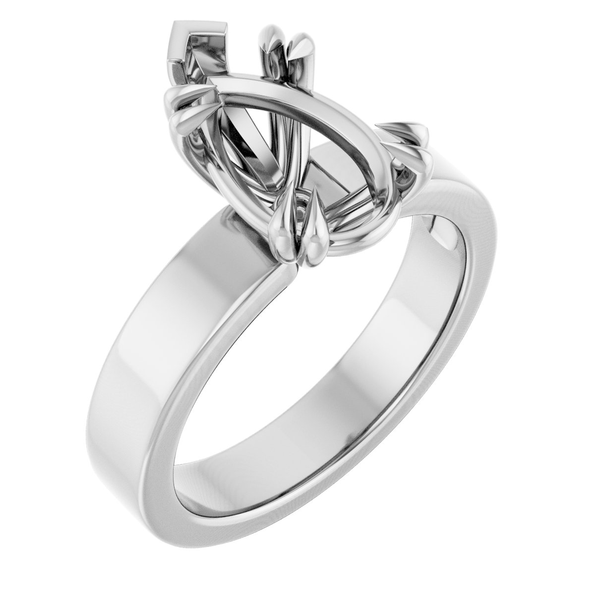 Double Claw-Prong Solitaire Engagement Ring