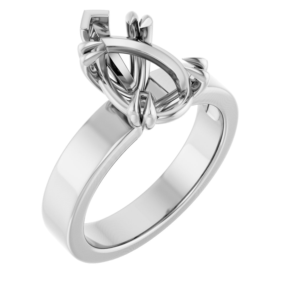 Double Claw-Prong Solitaire Engagement Ring