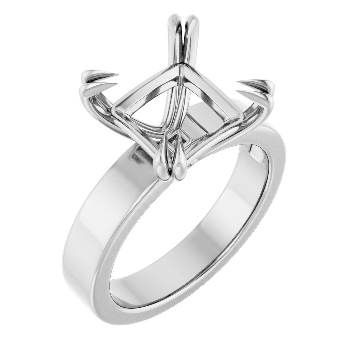 Double Claw-Prong Solitaire Engagement Ring