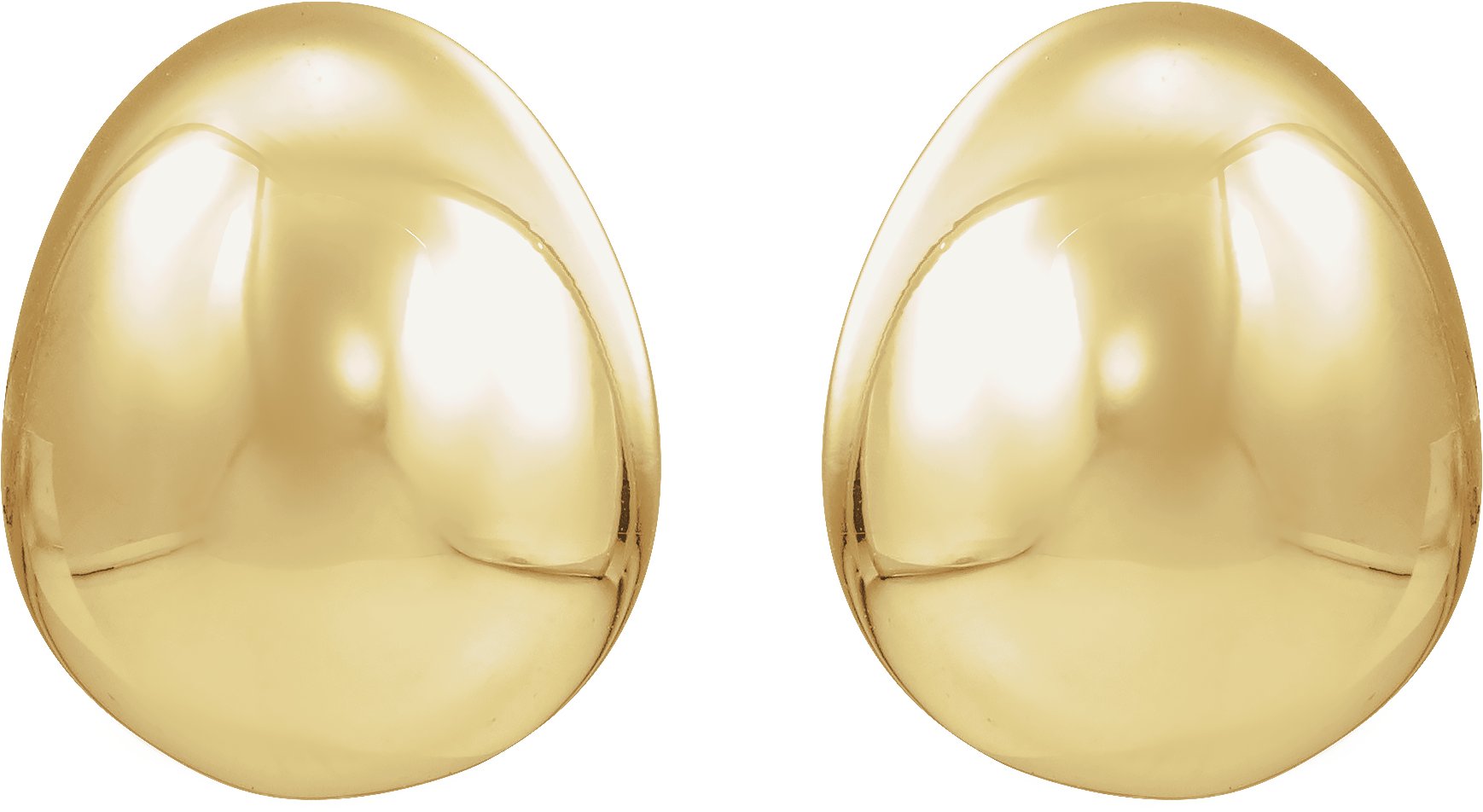 Alternative view of Electroform Puffed Ball Stud Earrings – 14K Yellow Gold