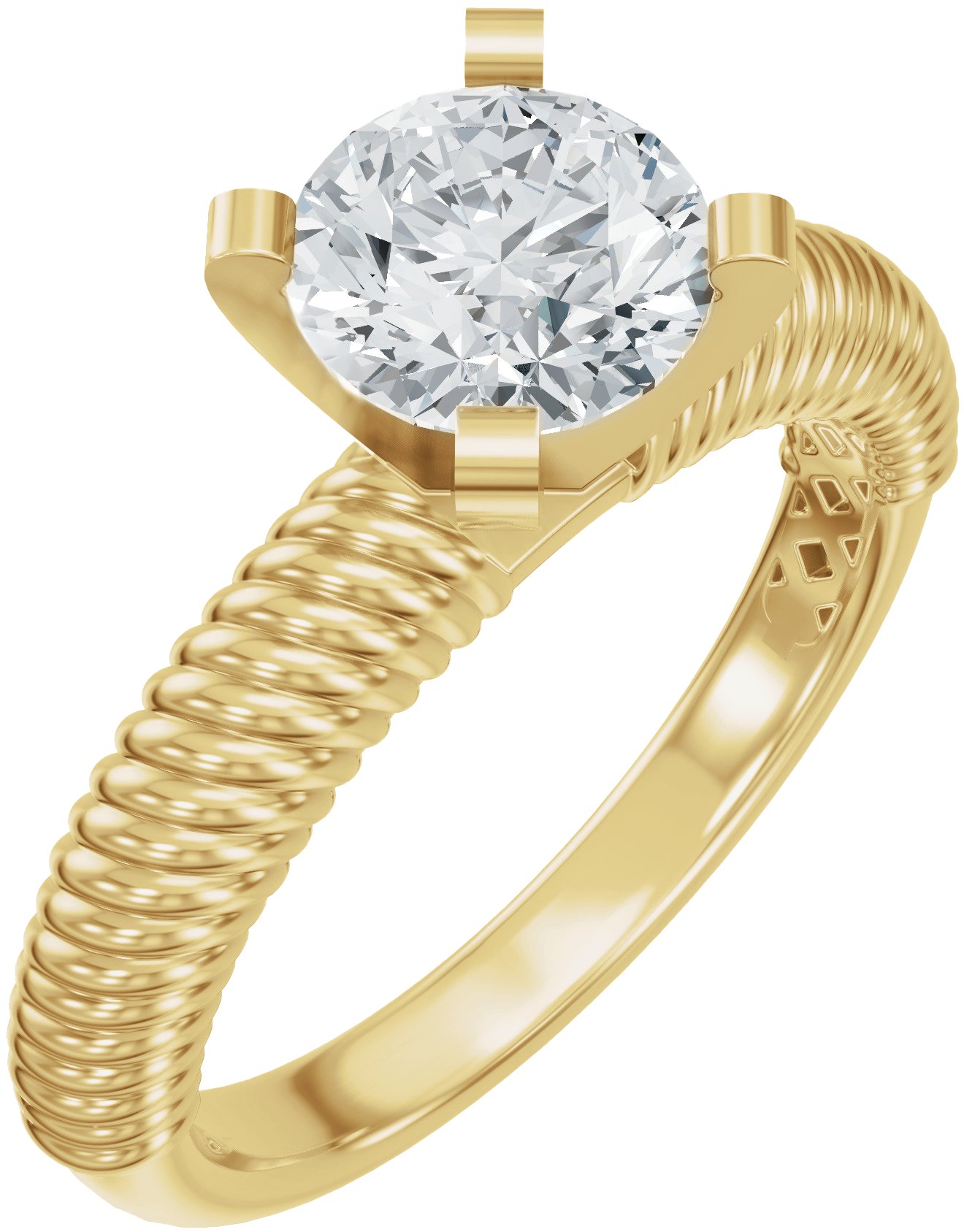 Solitaire Rope Engagement Ring or Band