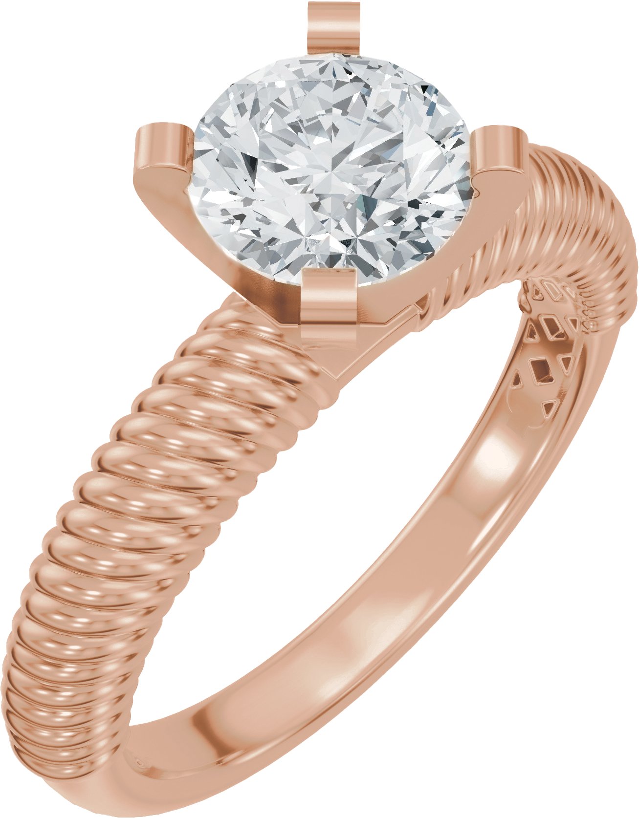 Solitaire Rope Engagement Ring or Band
