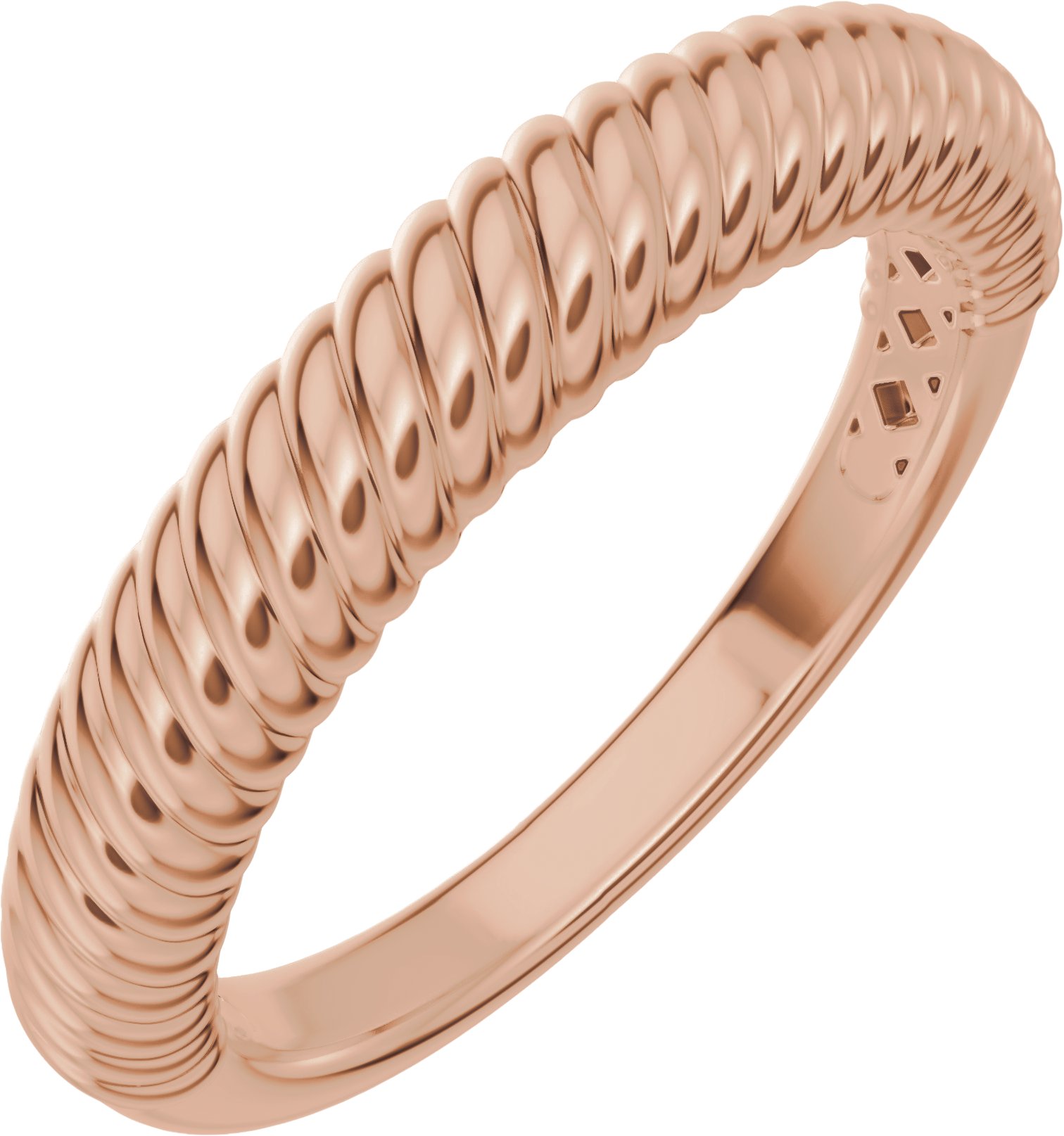 Solitaire Rope Engagement Ring or Band