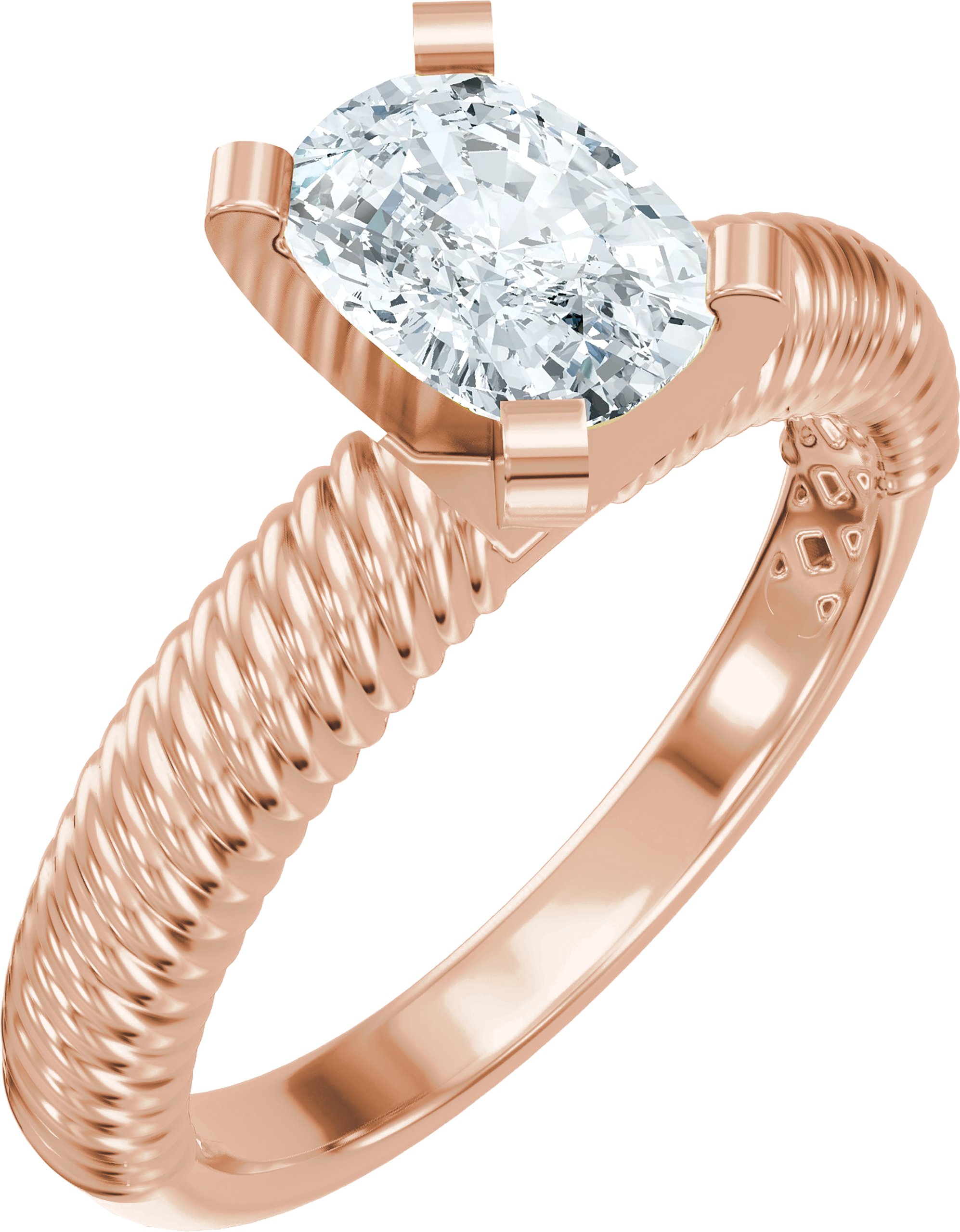 Solitaire Rope Engagement Ring or Band