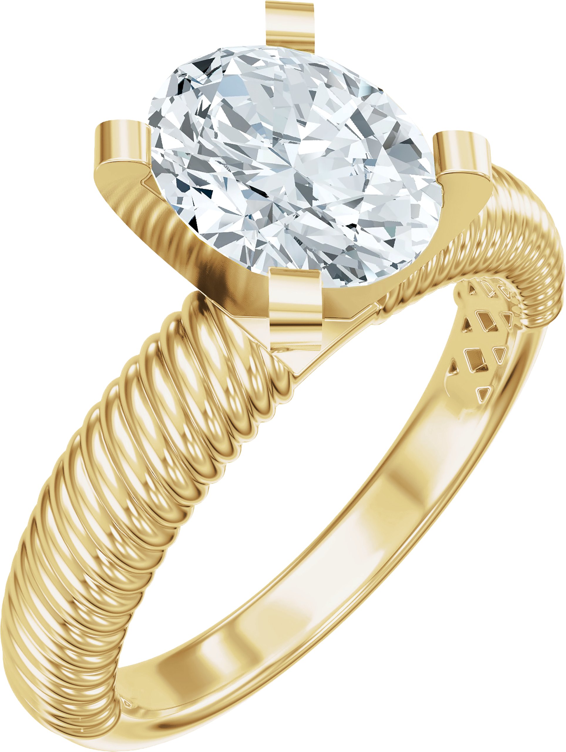 Solitaire Rope Engagement Ring or Band