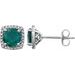 Sterling Silver Lab-Grown Emerald & .015 CTW Natural Diamond Earrings