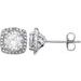 Sterling Silver Lab-Grown White Sapphire & .015 CTW Natural Diamond Earrings