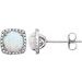 Sterling Silver Lab-Grown Opal & .015 CTW Natural Diamond Earrings