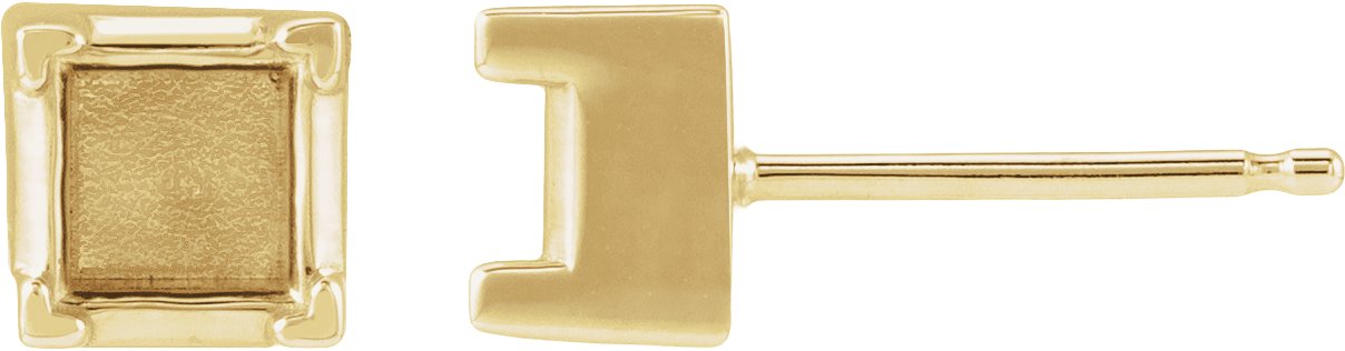 Square 4-Prong Stud Earrings