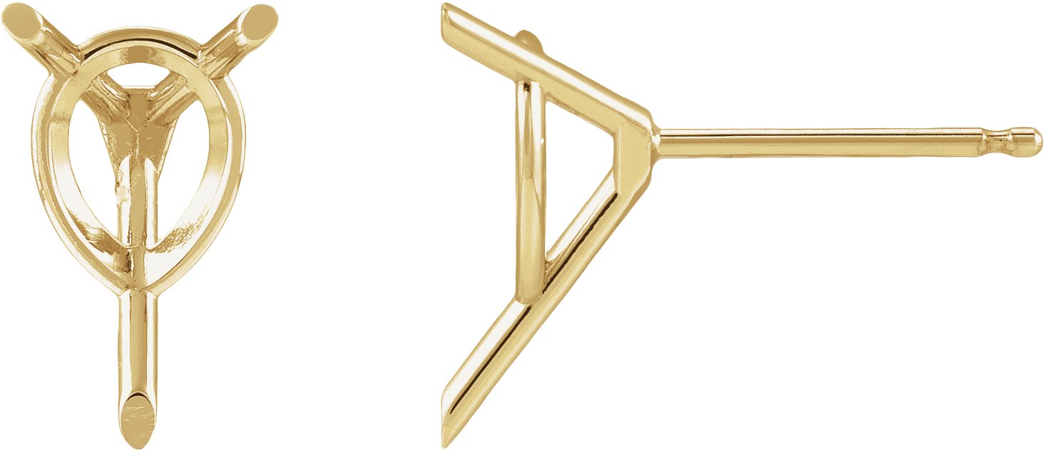 Pear 3-Prong Cocktail-Style Earrings