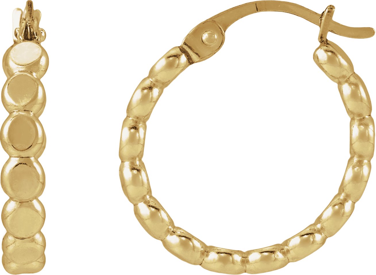 Flat Bead Hoop Earrings