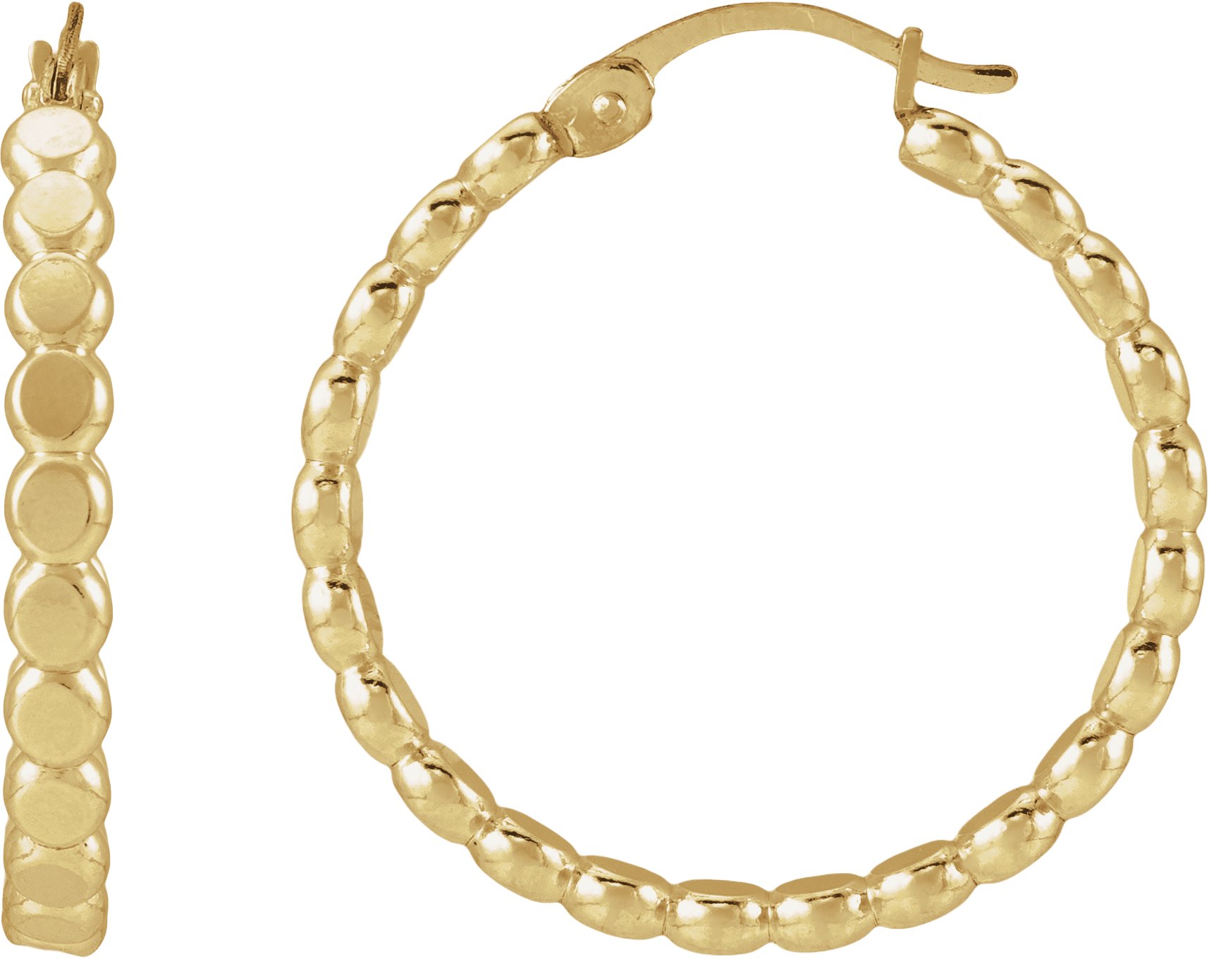 Flat Bead Hoop Earrings