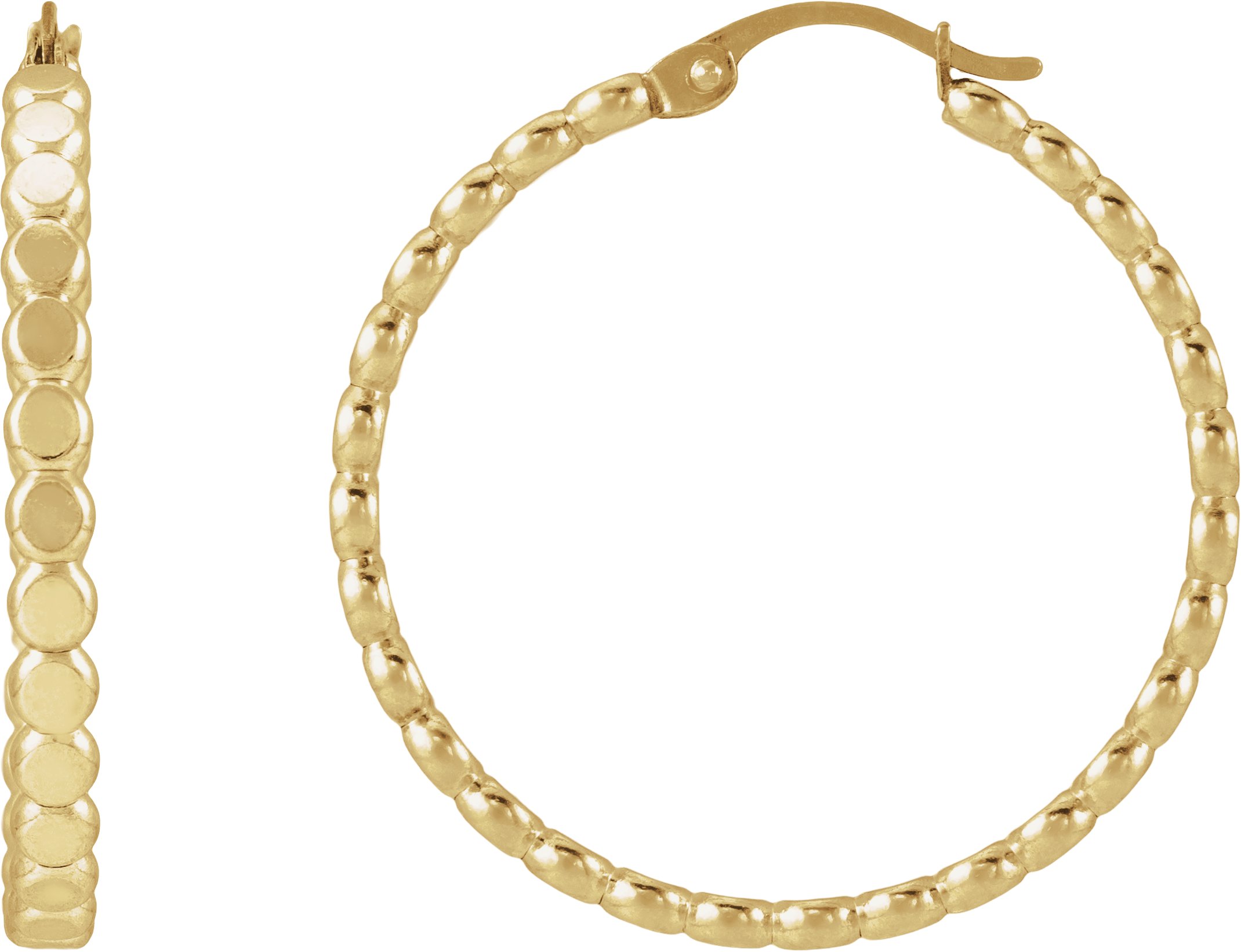 Flat Bead Hoop Earrings