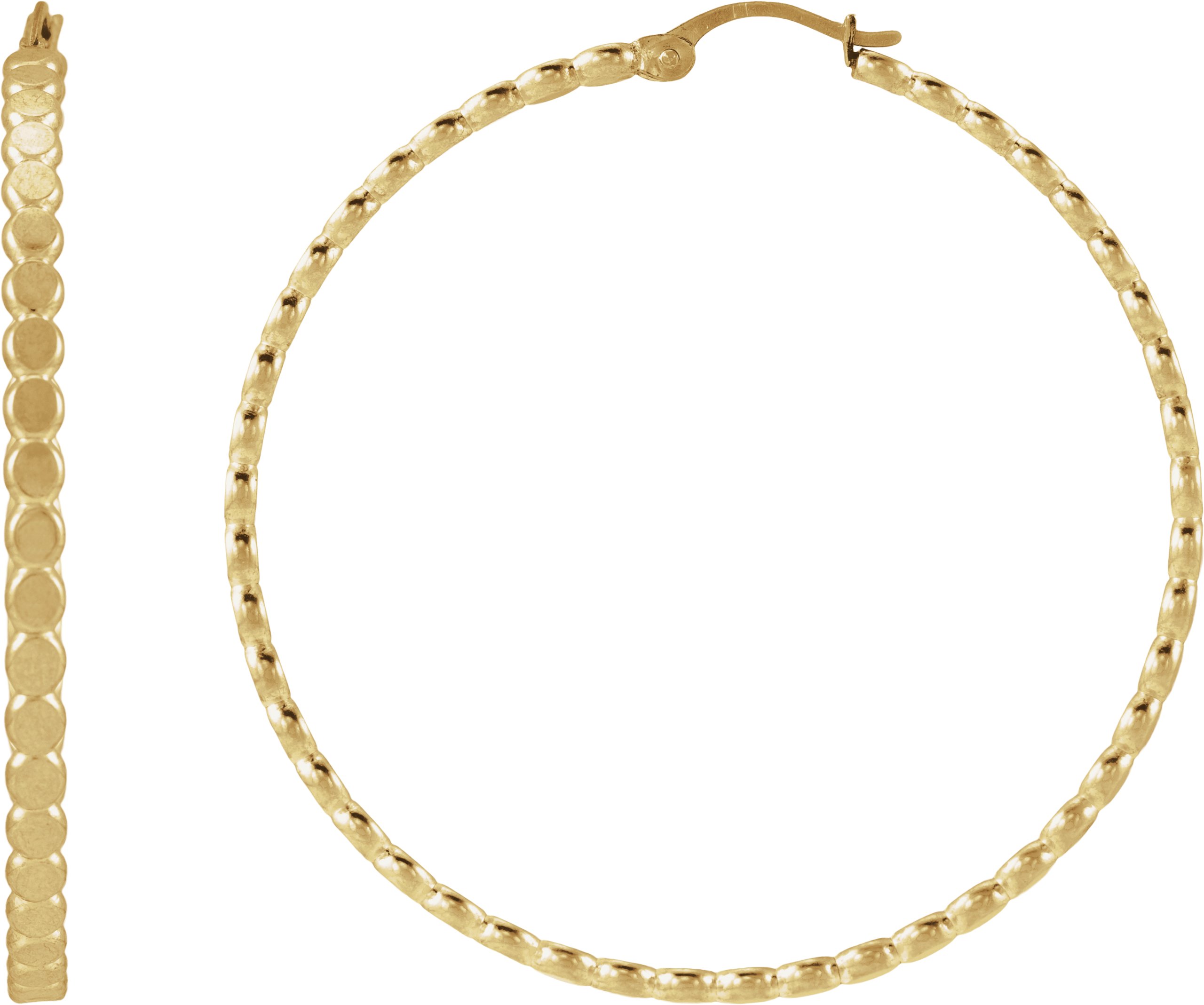 Flat Bead Hoop Earrings