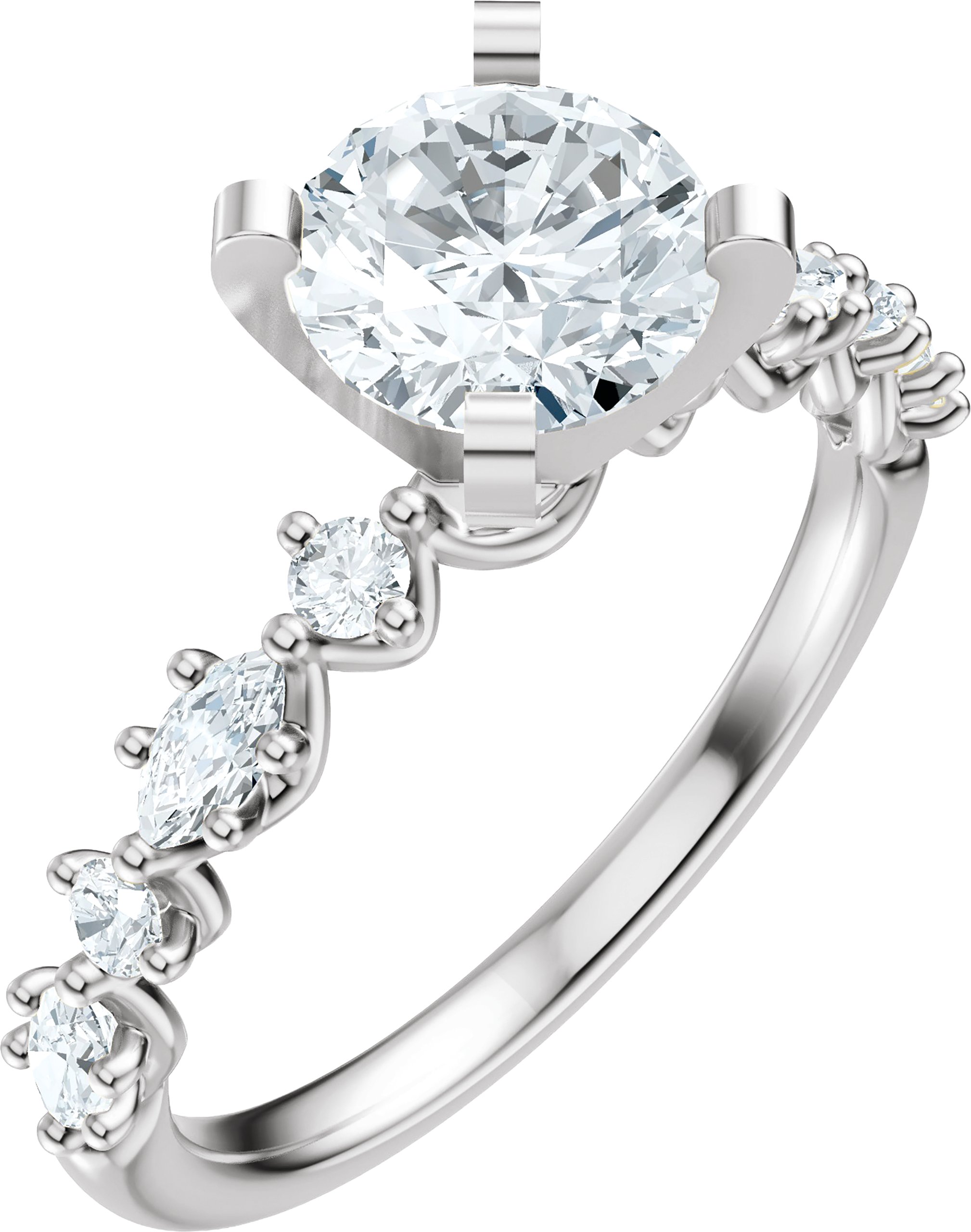 Accented Engagement Ring or Band