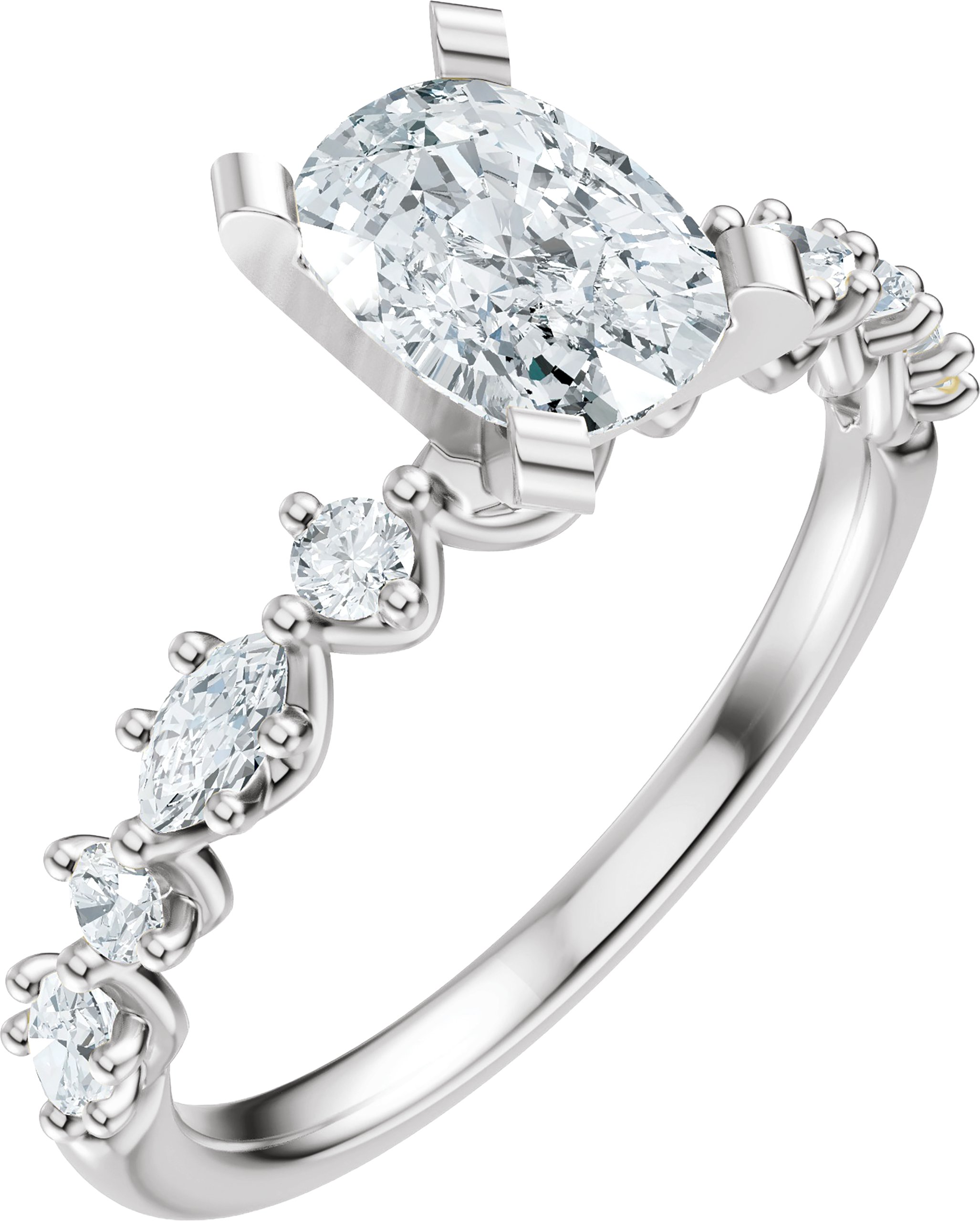 Accented Engagement Ring or Band