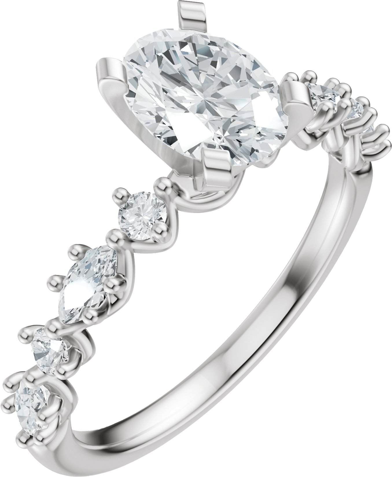 Accented Engagement Ring or Band