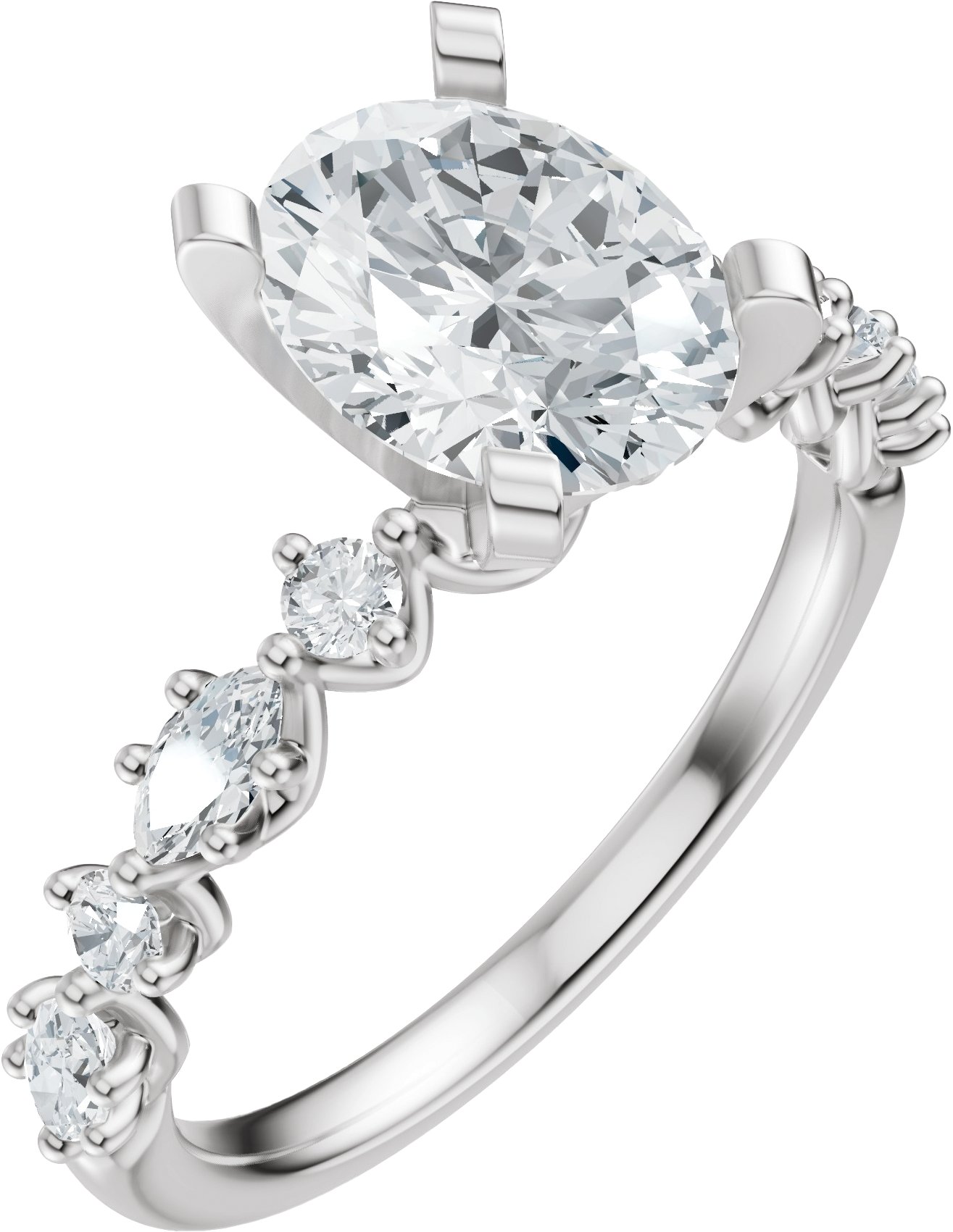 Accented Engagement Ring or Band
