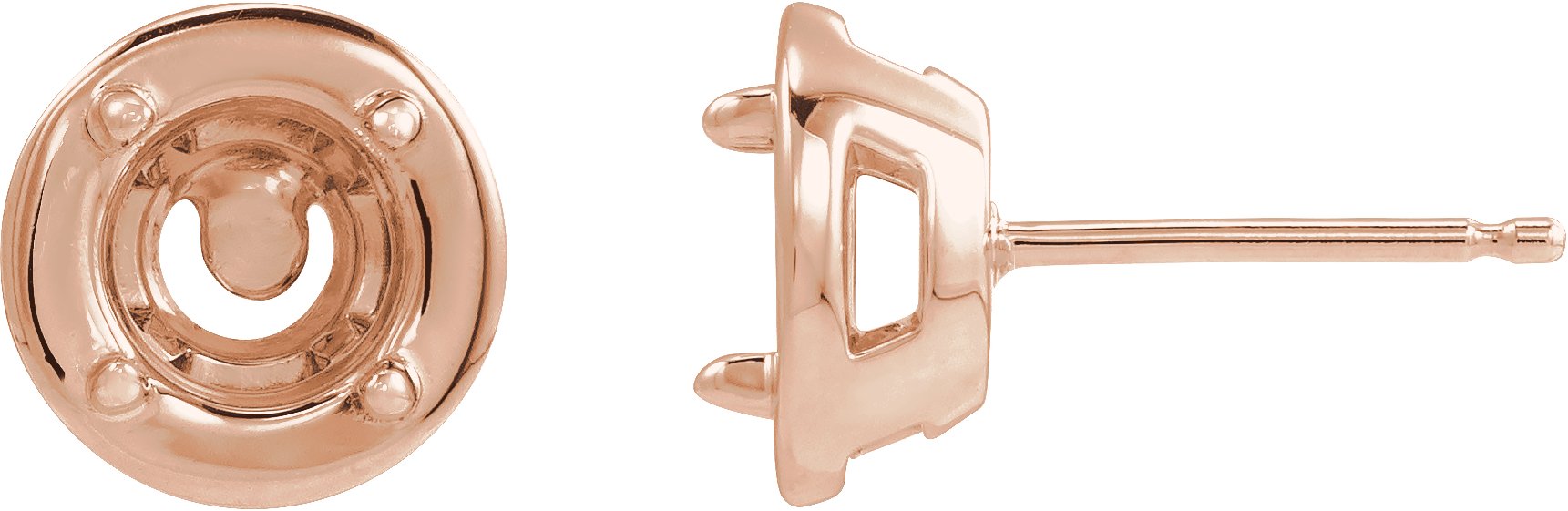 Round 4-Prong Claw Bezel-Style Stud Earrings