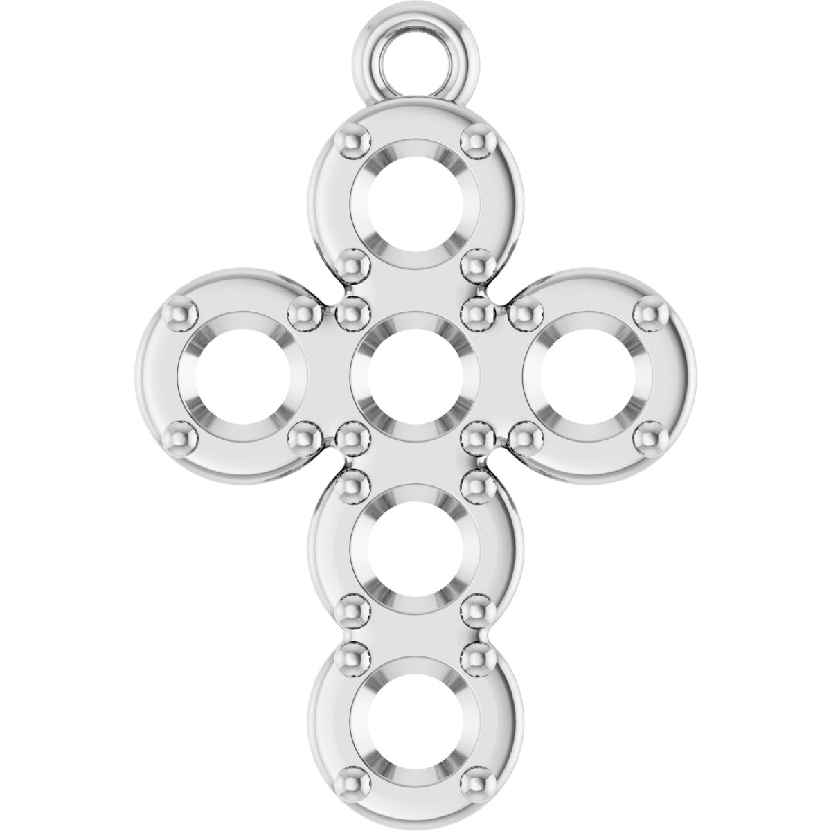 Bezel-Style Accented Cross Dangle