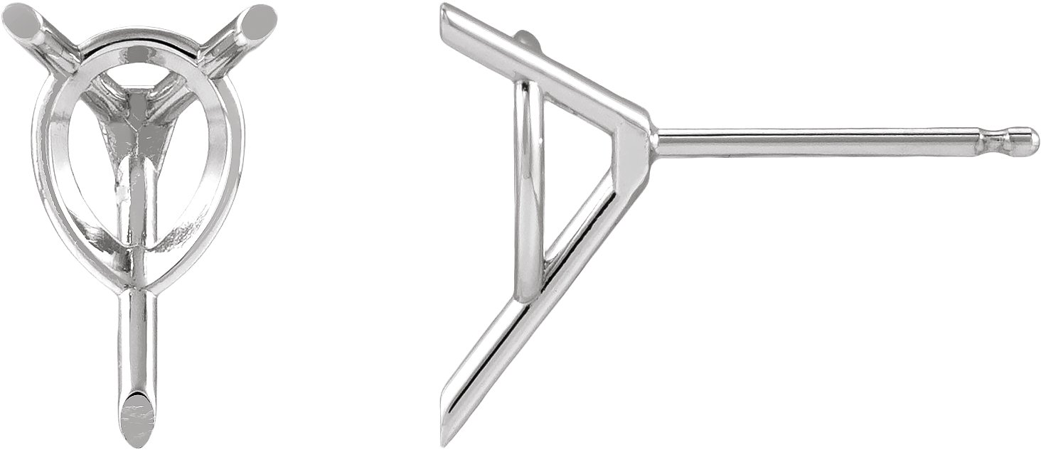 Pear 3-Prong Cocktail-Style Earrings