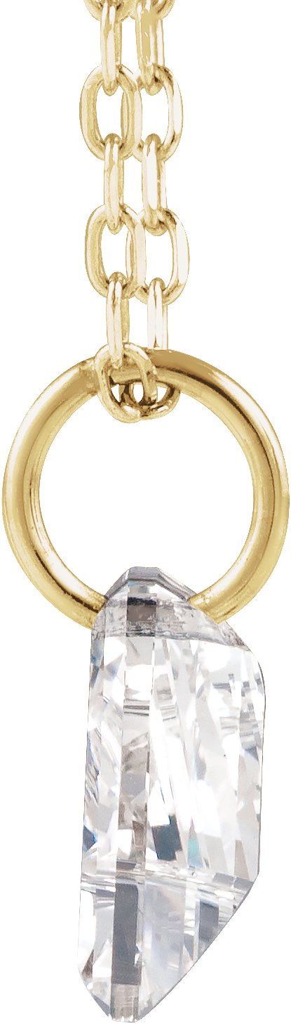 Alternative view of Lab-Grown Diamond Initial Neckalce – 14K Yellow Gold