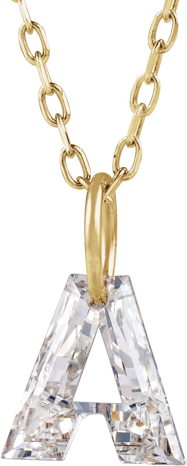 Lab-Grown Diamond Initial Neckalce – 14K Yellow Gold