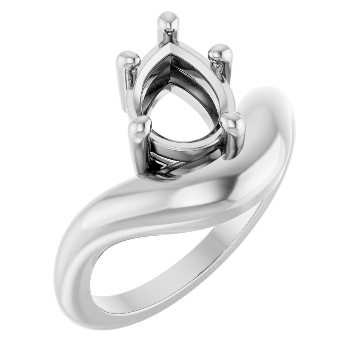 Solitaire Freeform Dome Ring